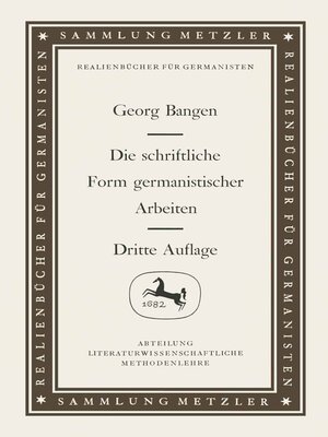 cover image of Die schriftliche Form germanistischer Arbeiten